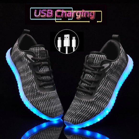 Light Up Shoes Unisex LED Sneakers USB Charging for Parties Nightclubs - Picture 4 of 8